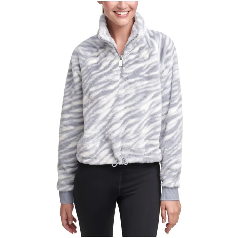 Calvin Klein Performance Animal Print Half Zip Sweater US Women's L